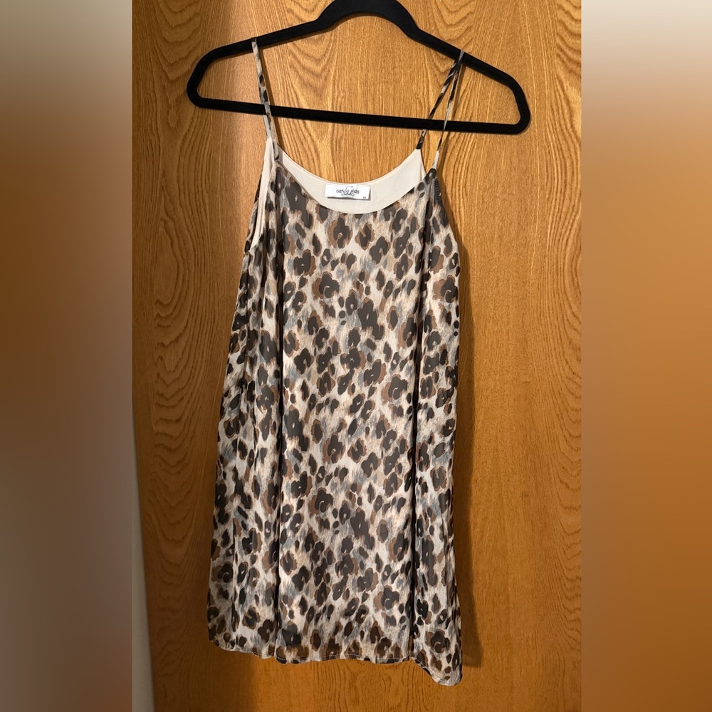 CJLA “Macy” Leopard Print Spaghetti Strap Dress